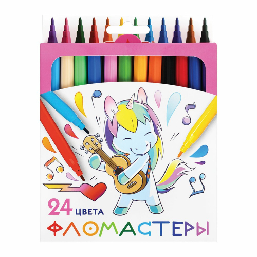 Фломастеры 24 цв. Единорог Пифагор 152450 в Нижнем Новгороде