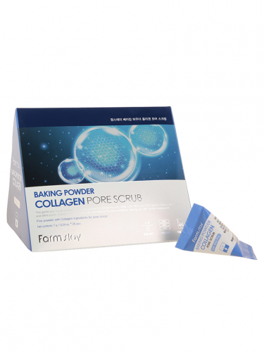 ФМС Collagen Скраб для лица для очищения пор в пирамидках FarmStay Baking Powder Pore Scrub,7g*25pcs