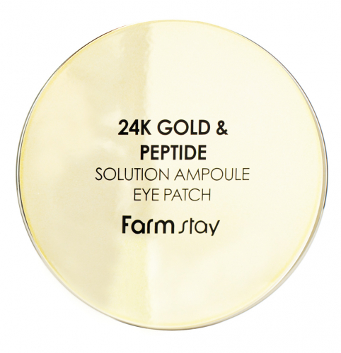 ФМС 24K Gold Патчи гидрогелевые для области вокруг глаз FarmStay 24K Gold & Peptide Solution Ampoule Eye Patch,60pcs