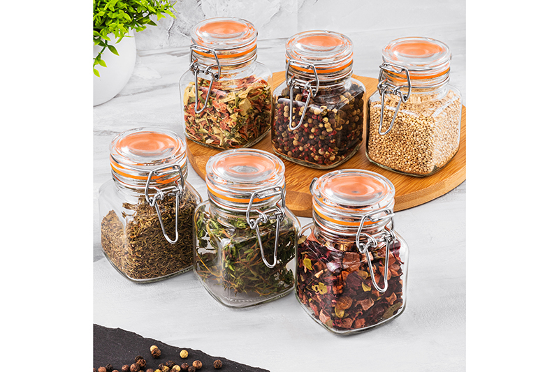 БЫЛО 487 руб!! Набор 6 банок д/хранения 100 мл 5*5*8 см