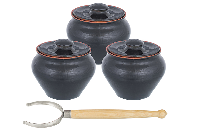 БЫЛО 1451 руб!! Набор 3-х горшков 600 мл 12,5*12,5*12 см