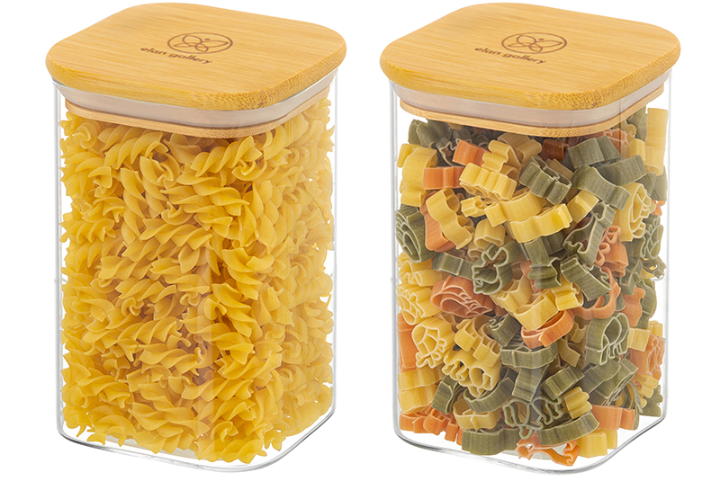 БЫЛО 1126 руб!! Набор 2 банок д/хранения 1,1 л 10*10*15,5 см