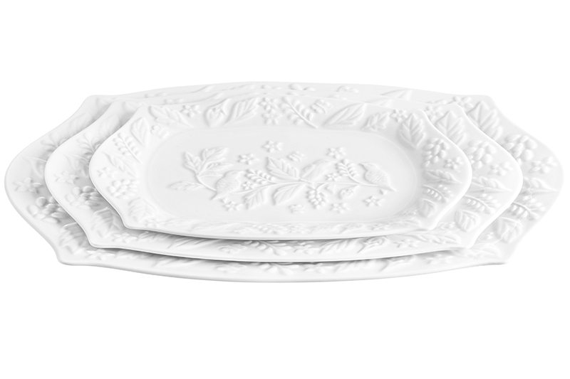 БЫЛО 1276 руб!! Набор 3 фигурных блюд 30,5*20,5*3,5 см