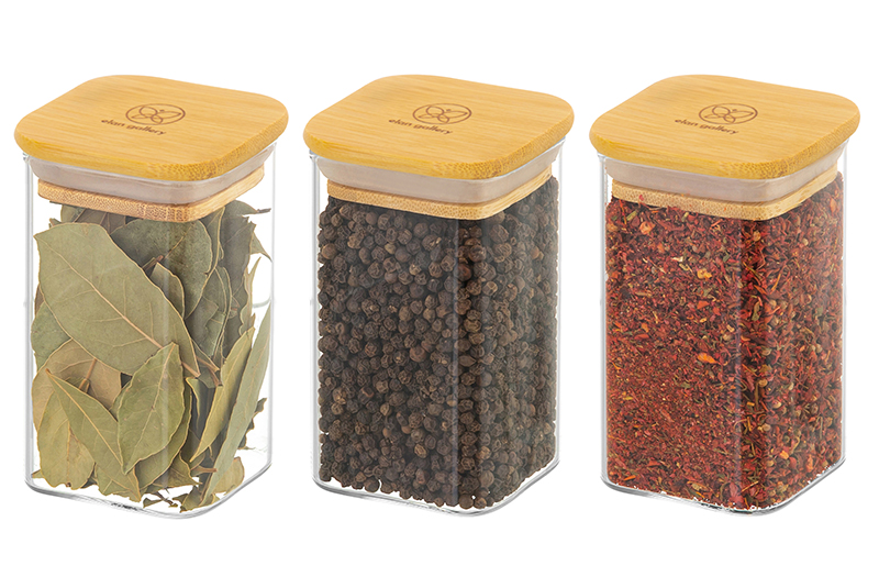 БЫЛО 968 руб!! Набор 3 банок д/хранения 250 мл 6*6*11 см