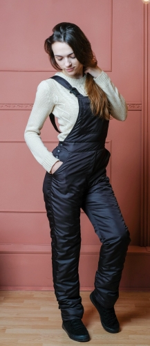 Комбинезон утепленный флисом женский арт 217Ф,цвет-черный