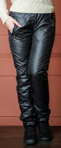 Утепленные зауженные женские брюки утеплитель флис арт. 006-ф цвет черный