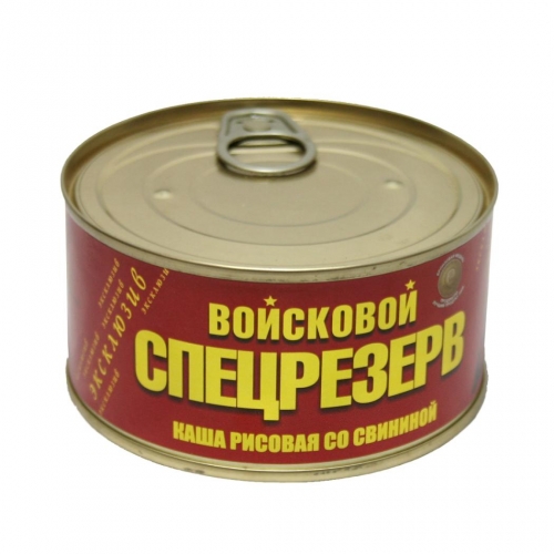 Каша рисовая со свининой ГОСТ Войсковой Спецрезерв, вес 325гр.