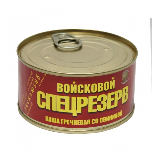 Каша гречневая со свининой ГОСТ Войсковой Спецрезерв, вес 325гр.