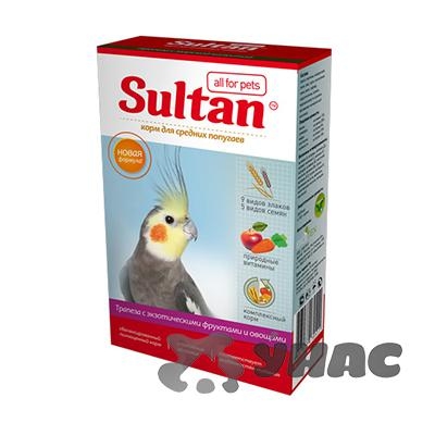 Султан (Sultan) Корм (зерносмесь) для средних попугаев 400 г Трапеза с экзотическими фруктами и овощами 0634 x14
