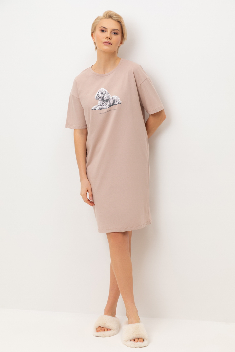 VN Сорочка Е 10065 кофейный VN