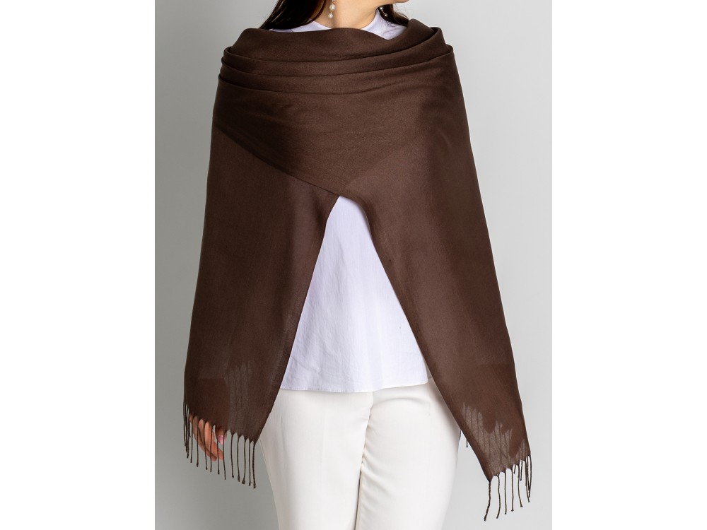 Палантин облегченный Pashmina Lanotti/кофе