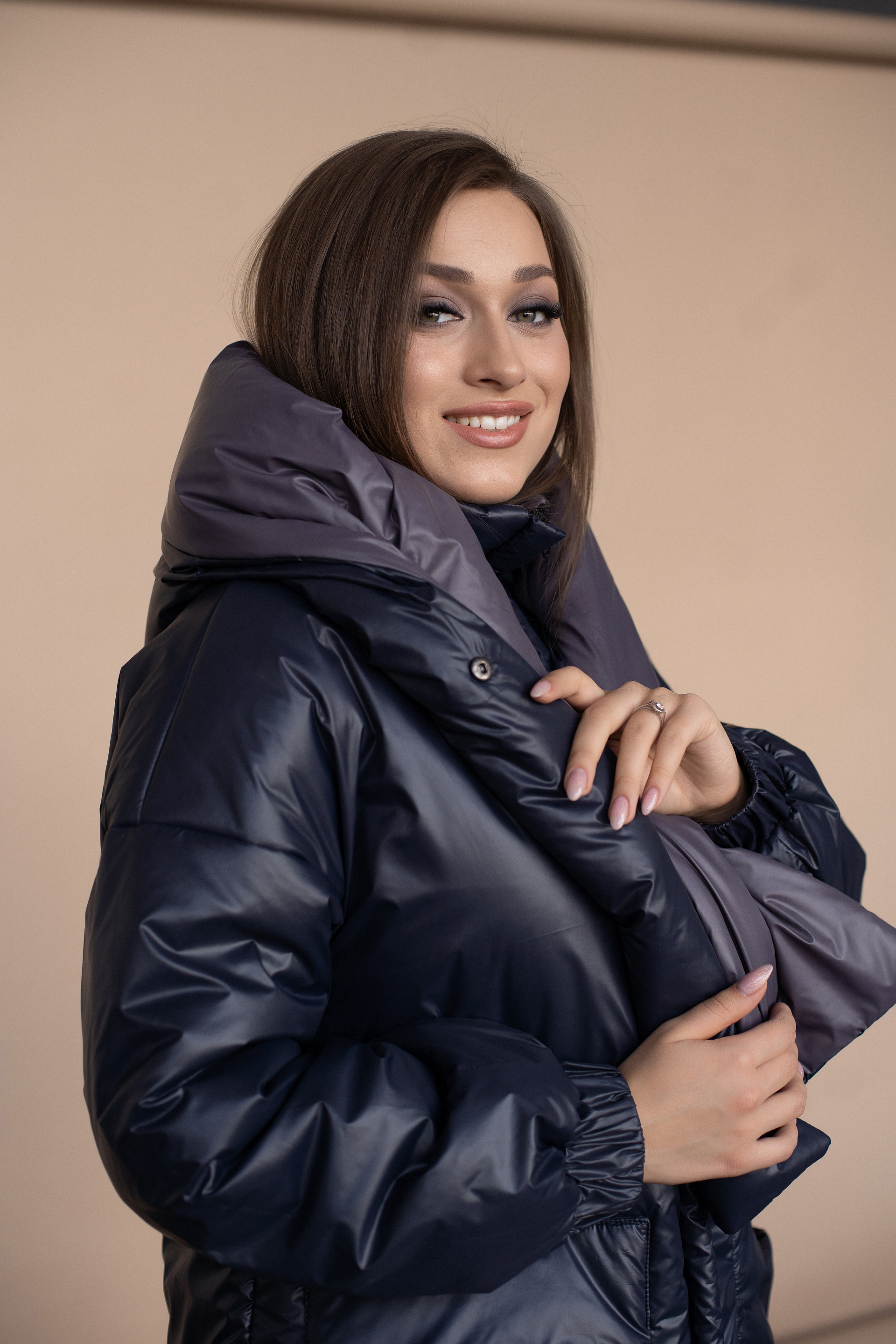 Ст.цена 3450р. Куртка женская зимняя 22600 (синий/лиловый)