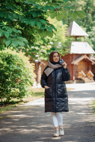 Ст.цена 3450р. Куртка женская зимняя 22600  (черный/какао)