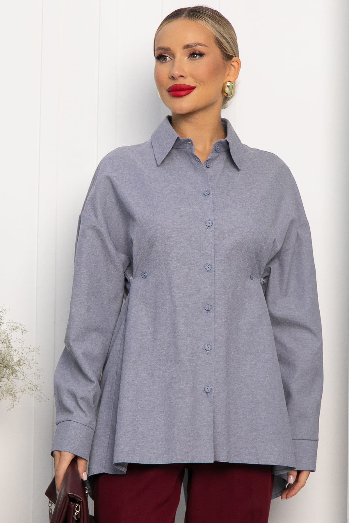 Рубашка Свободное падение (серая) Б14193-5М