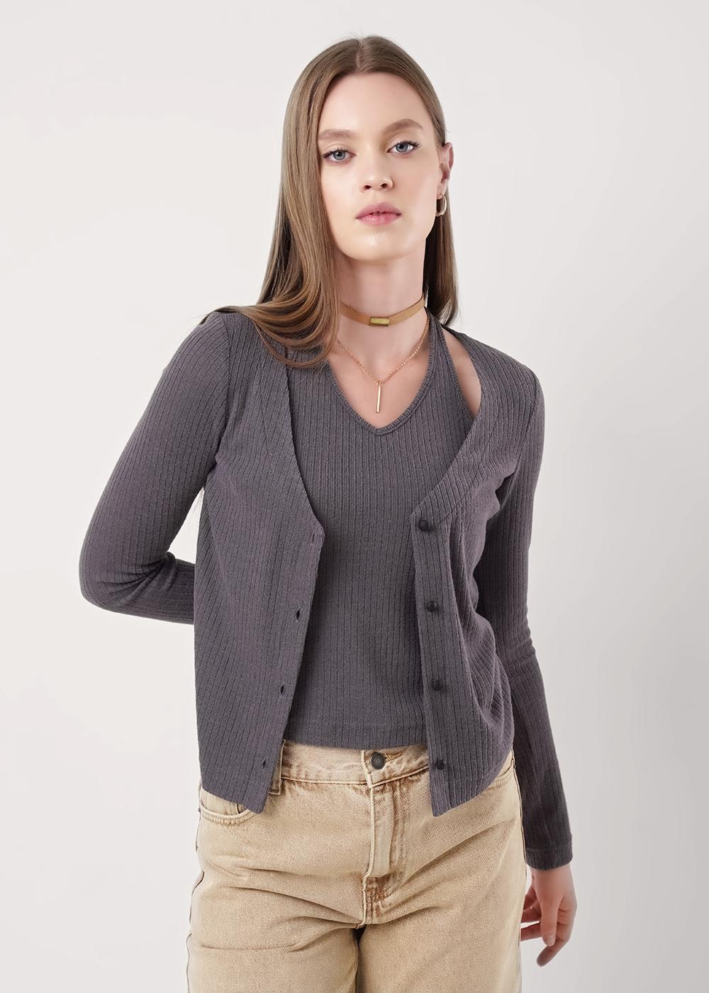 Ст.цена 950р CLE 156877швс Джемпер женский 156877швс т.серый