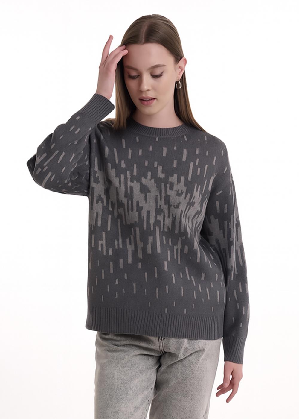 CLE 154527/184ха Джемпер женский 154527/184ха т.серый/св.серый