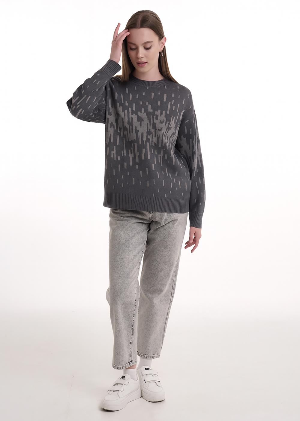 CLE 154527/184ха Джемпер женский 154527/184ха т.серый/св.серый