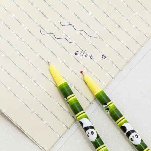 Ручка шариковая офисная Ellott Panda Bamboo 50 шт. 0.7 мм синяя