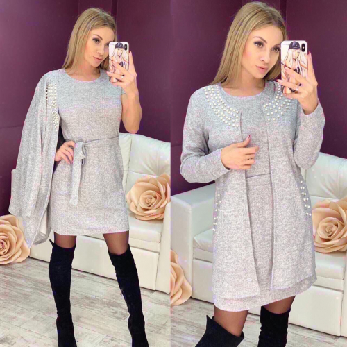 Платье+кардиган женское, код 6780722