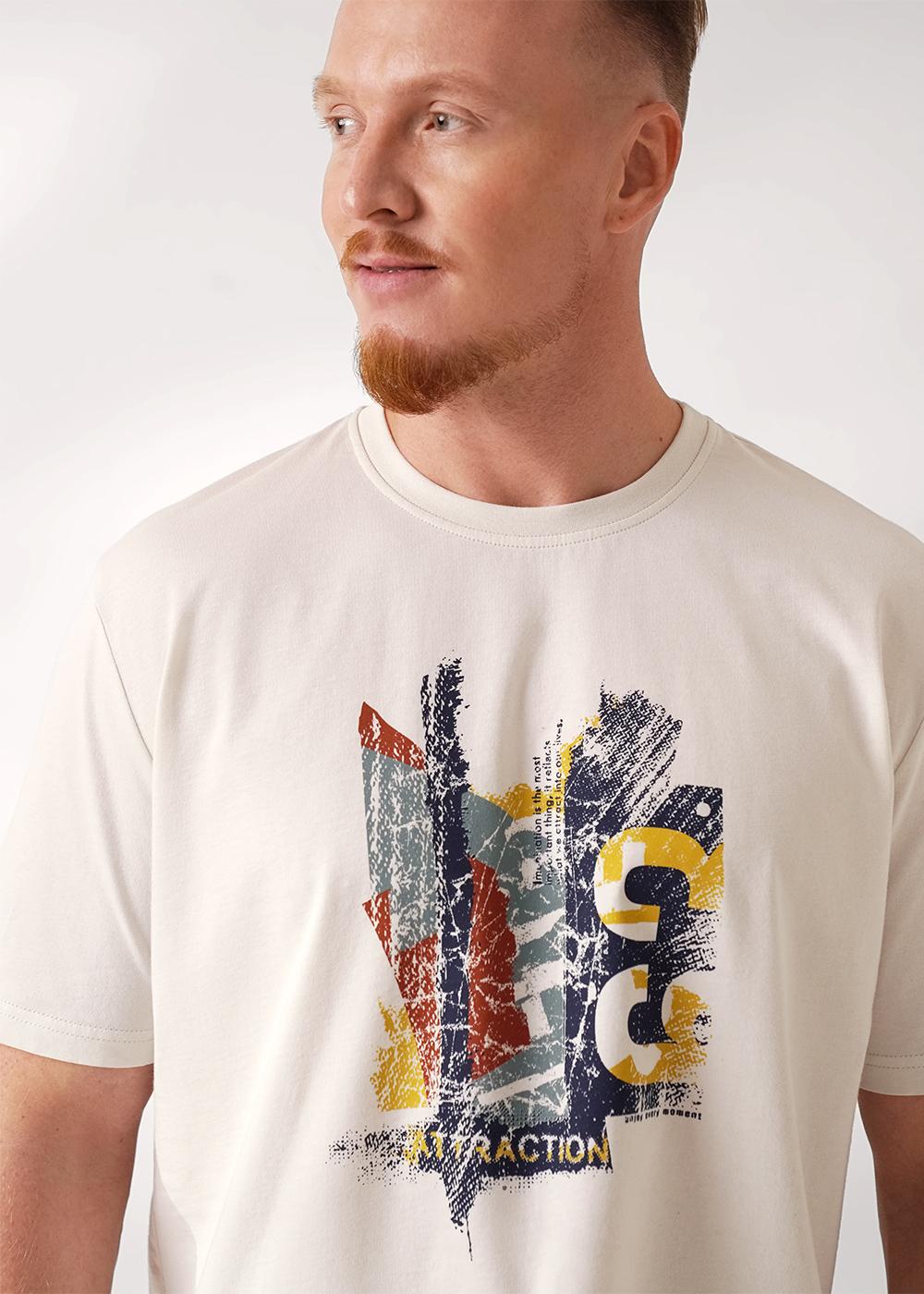 Ст.цена 749р CLE 452589/02кд_п Футболка мужская 452589/02кд_п молочный