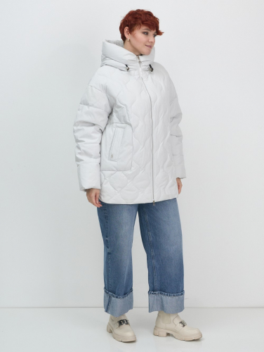 Куртка женская демисезонная с капюшоном серого цвета 1140Sr