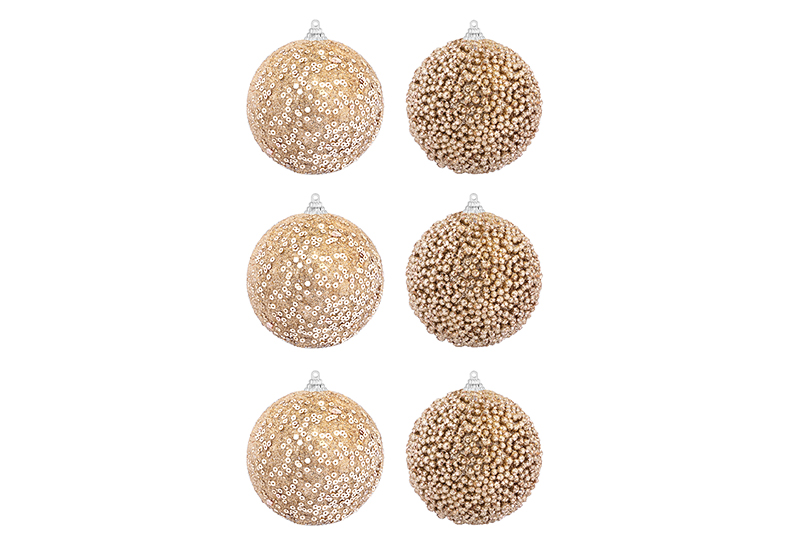 Набор 6 новогодних шаров 8*8 см