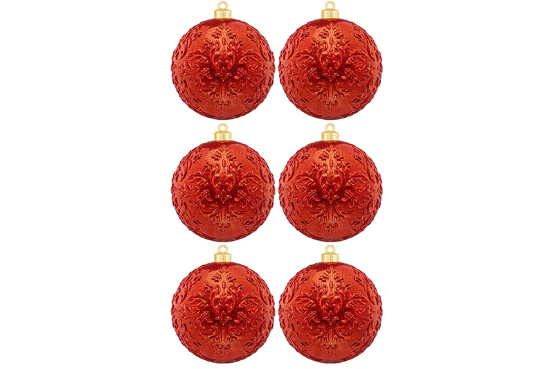Набор 6 новогодних шаров 9,5*9,5 см