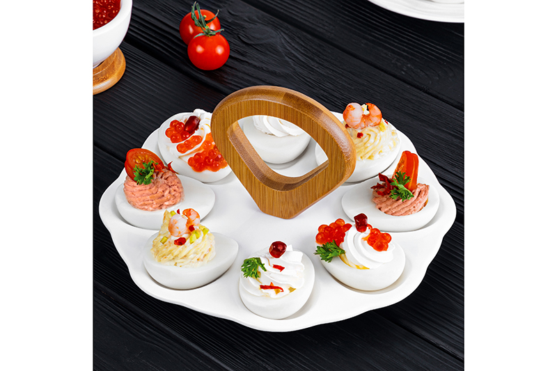 БЫЛО 703 руб! Тарелка д/фарш. яиц 21*21*10,5 см