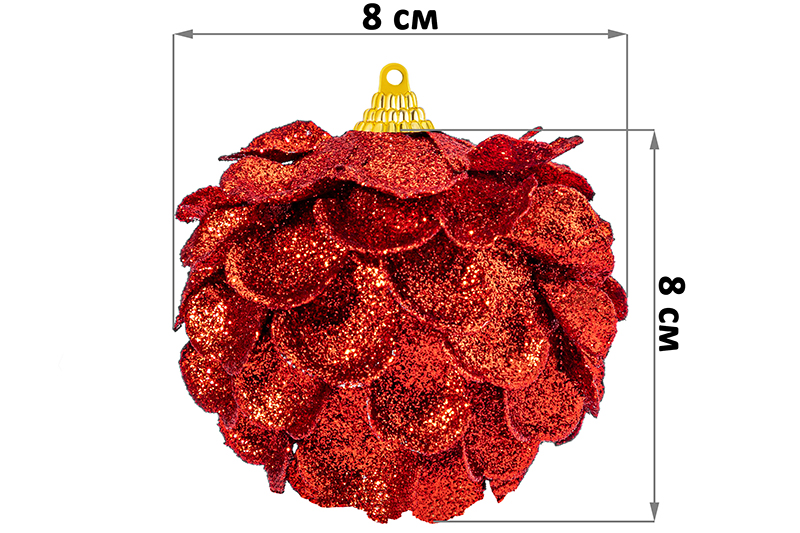 Набор 4 новогодних шаров 8*8 см