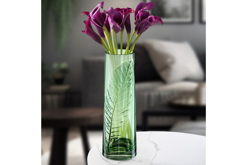 БЫЛО 1398 руб! Ваза 12*12*36 см зеленая, стекло