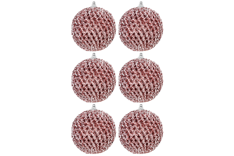Набор 6 новогодних шаров 8*8 см