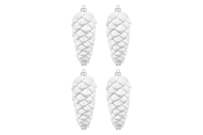 Набор 4 новогодних игрушек на елку 6*14 см