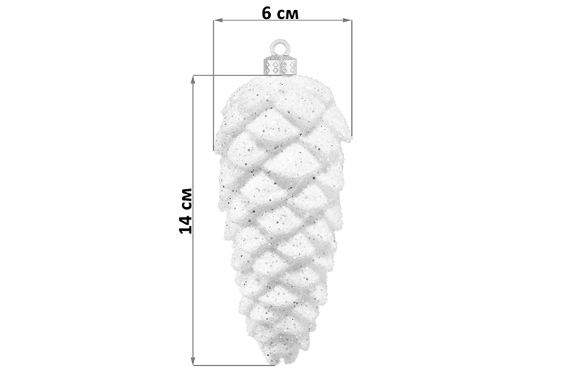 Набор 4 новогодних игрушек на елку 6*14 см