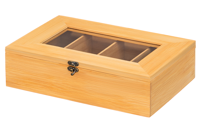 БЫЛО 1074 руб! Органайзер для чайных пакетиков 30,6*20,7*8 см с крышкой, бамбук