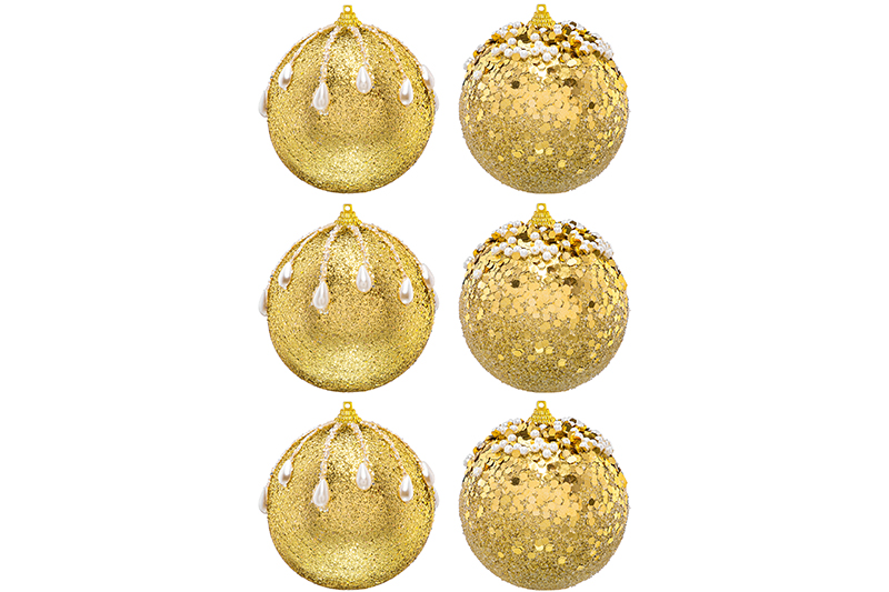 Набор 6 новогодних шаров 8*8 см
