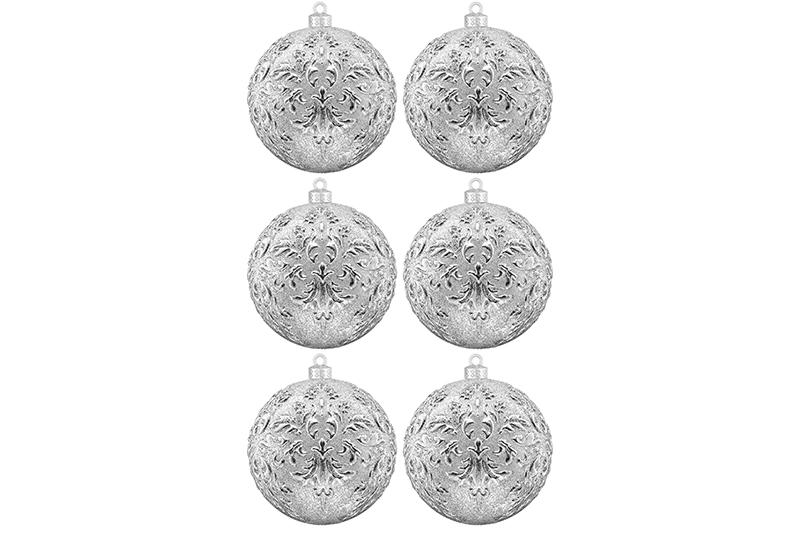Набор 6 новогодних шаров 9,5*9,5 см