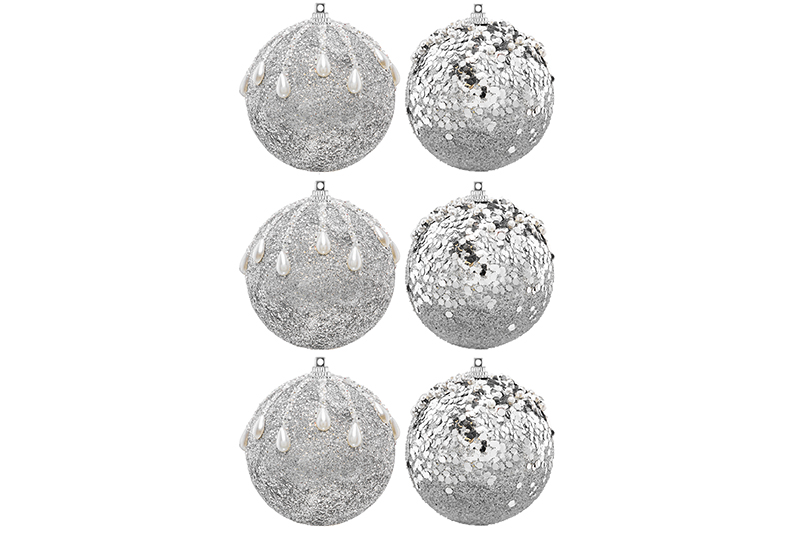 Набор 6 новогодних шаров 8*8 см