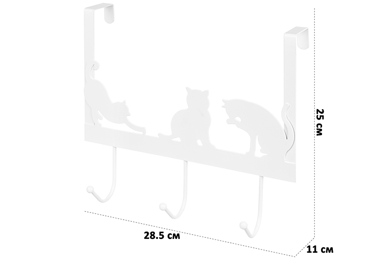БЫЛО 464 руб! Вешалка на дверь навесная 3 крючка 28,5*11*25 см