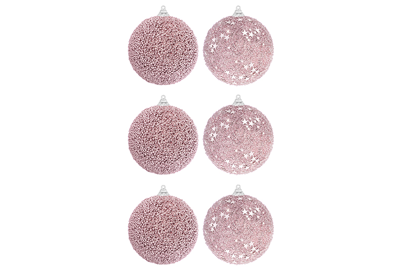 Набор 6 новогодних шаров 9,5*9,5 см