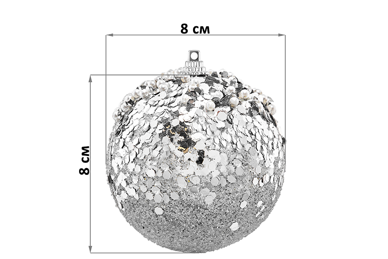 Набор 6 новогодних шаров 8*8 см