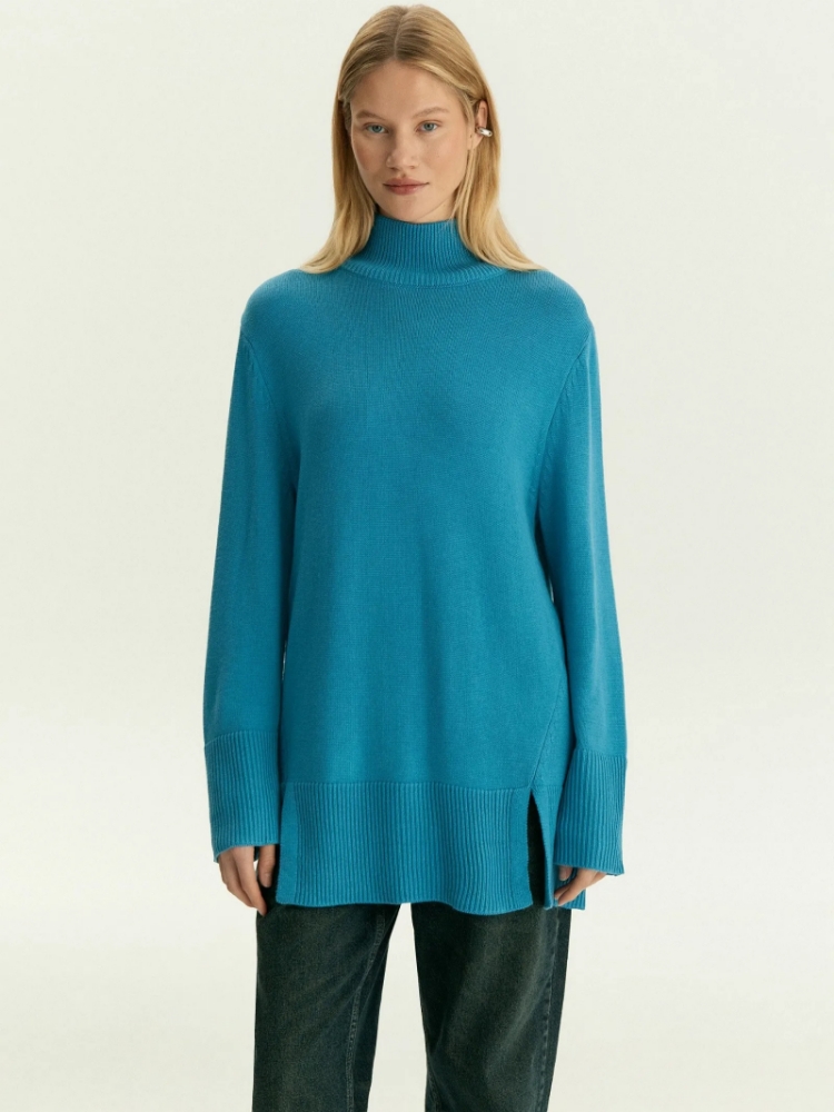 Удлиненный свитер с шерстью ,
40% полиэстер, 20% шерсть, 20% нейлон, 20% акрил ,