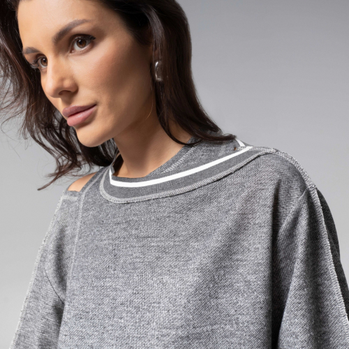 Лонгслив многослойный, Преданная стилю (grey, 2 в 1)