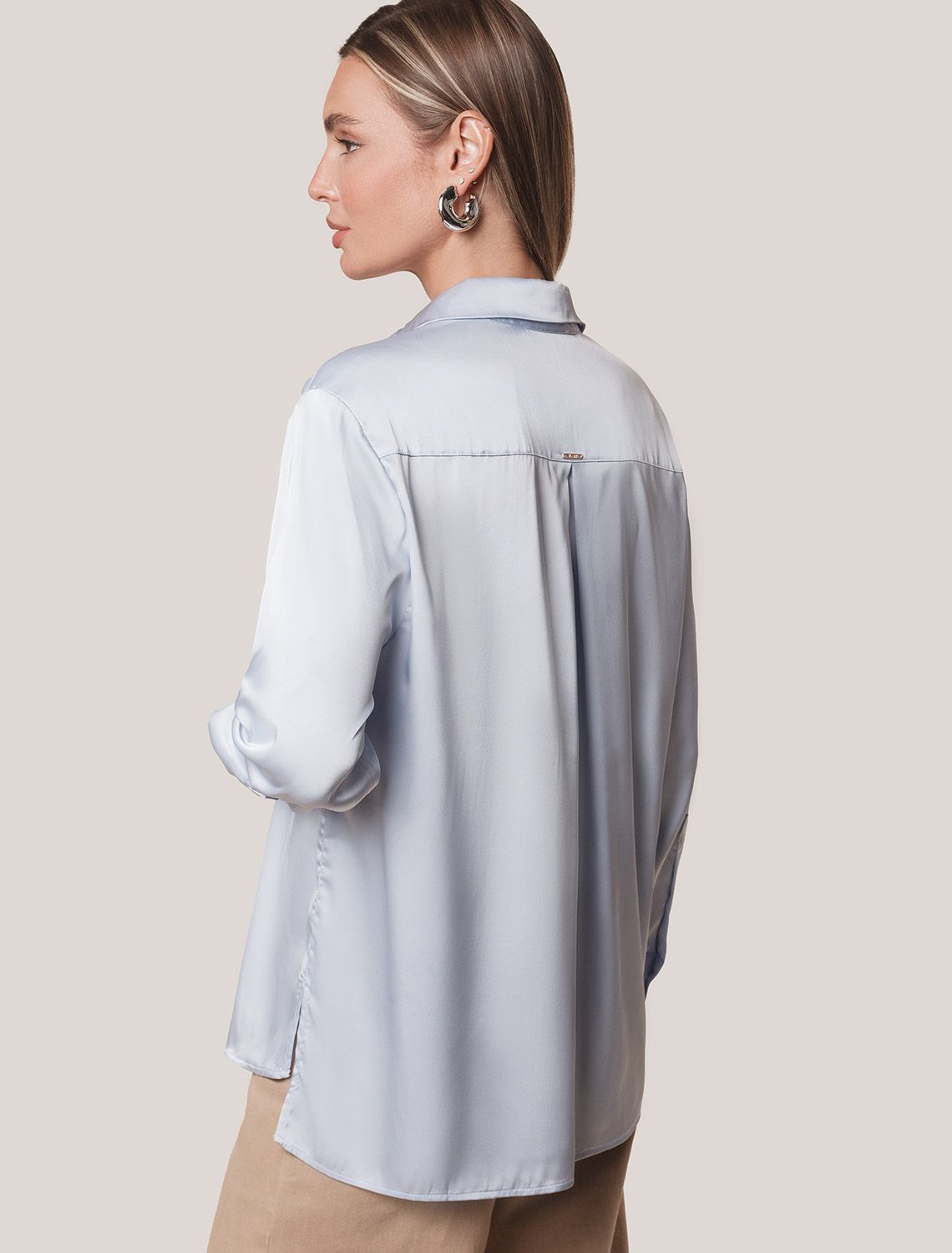 Блузка из сатина с эластаном D29.275 голубой