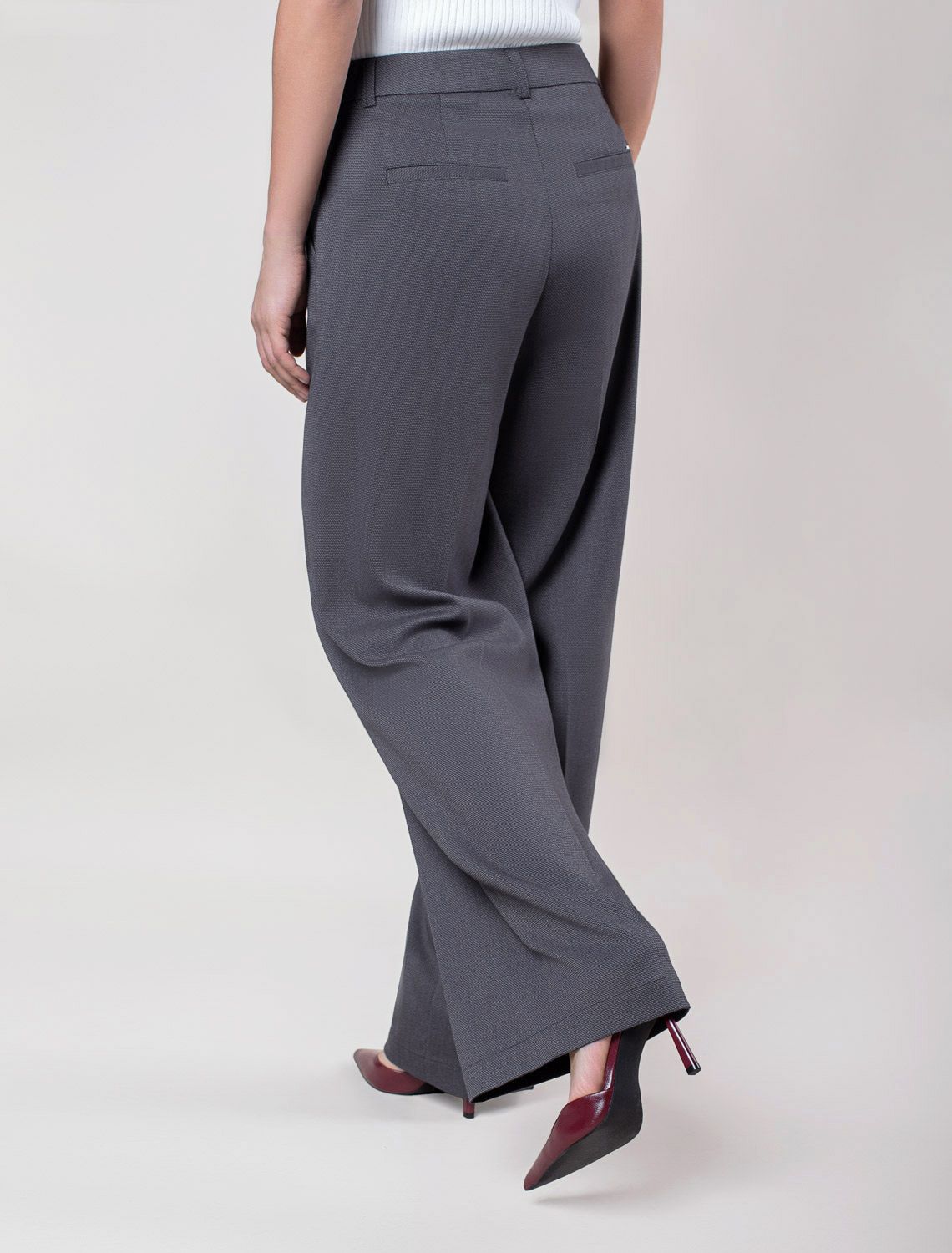 Брюки-палаццо из поливискозы D24.284 серо-синий