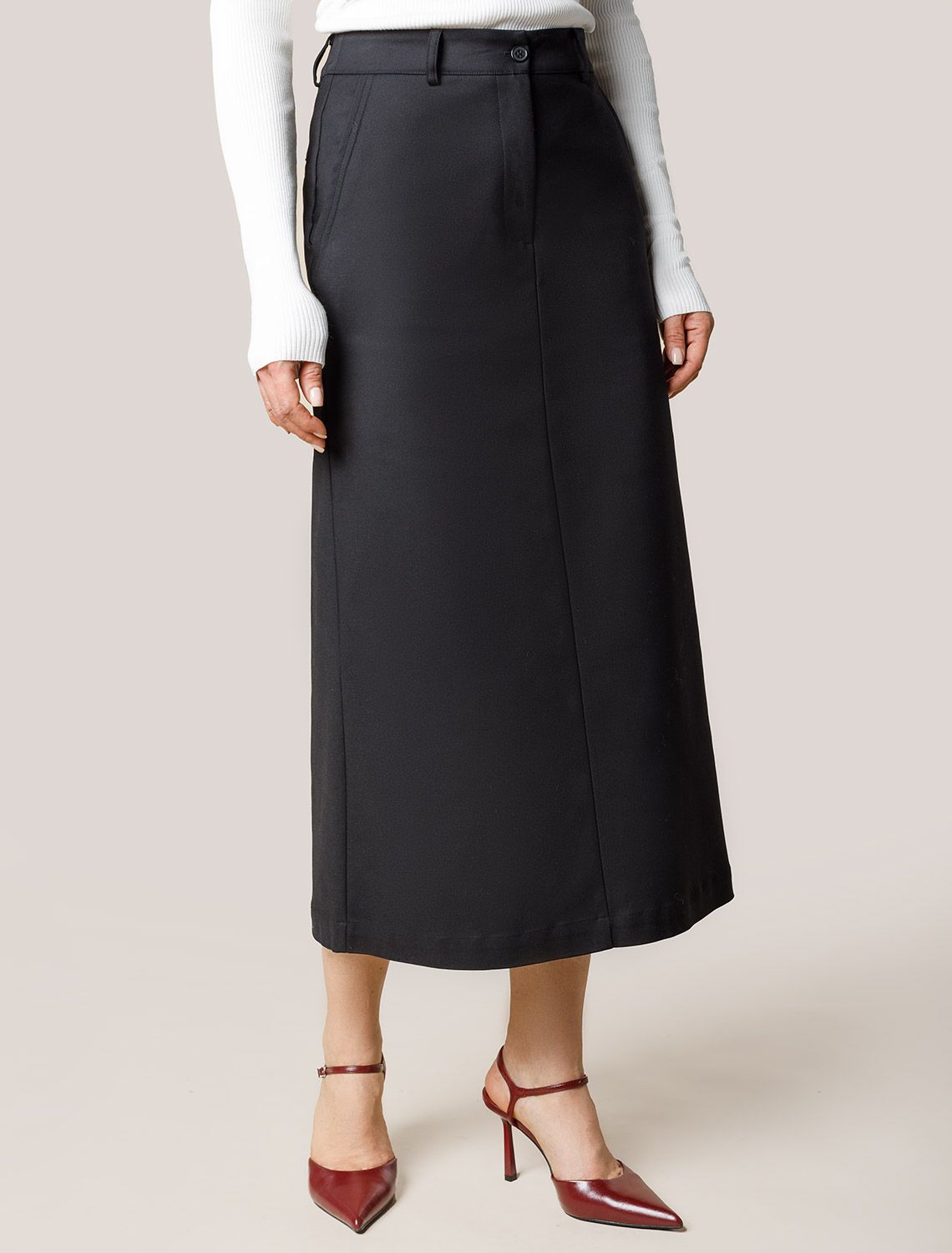 Юбка из плотной эластичной ткани из хлопка с нейлоном D26.201 черный