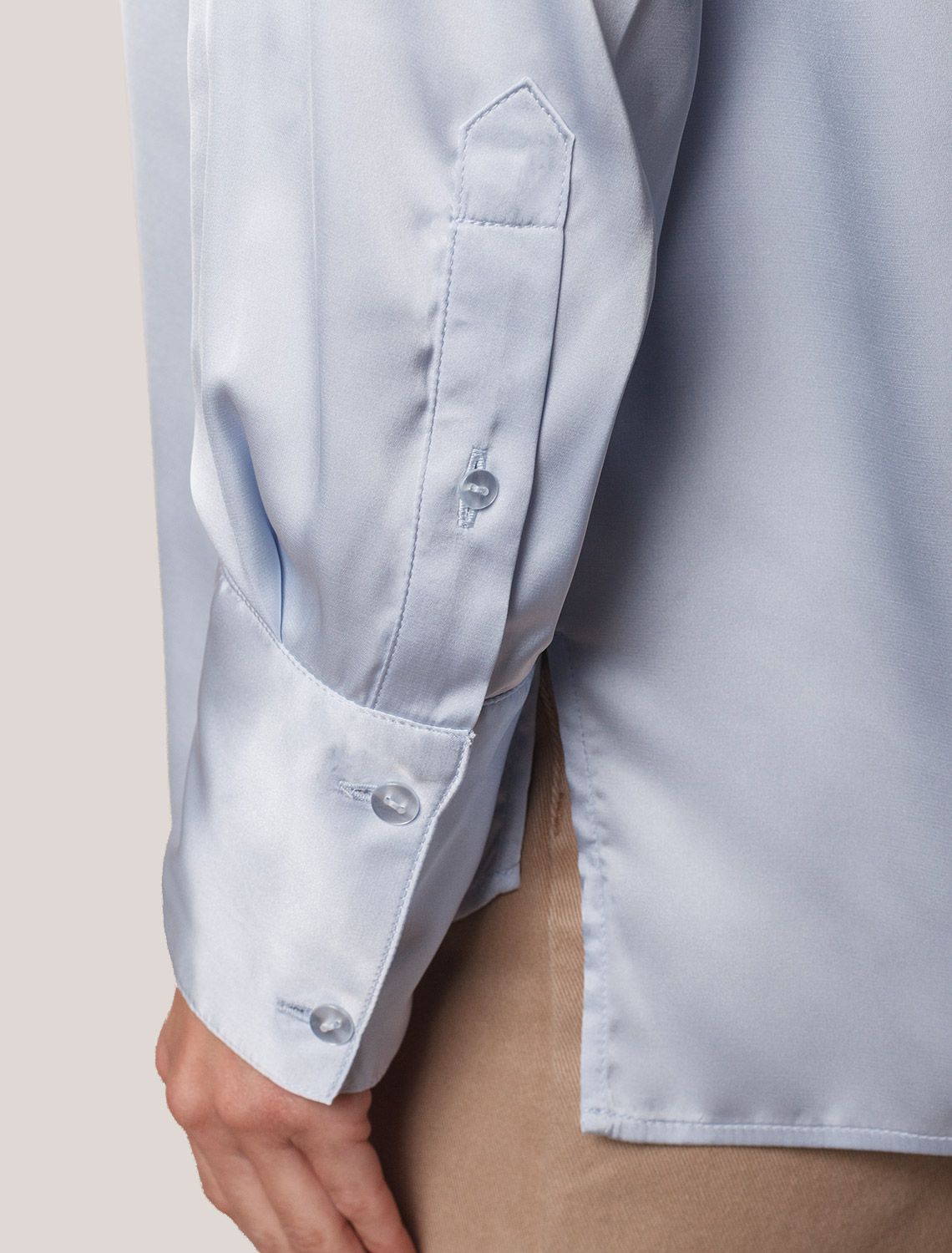 Блузка из сатина с эластаном D29.275 голубой