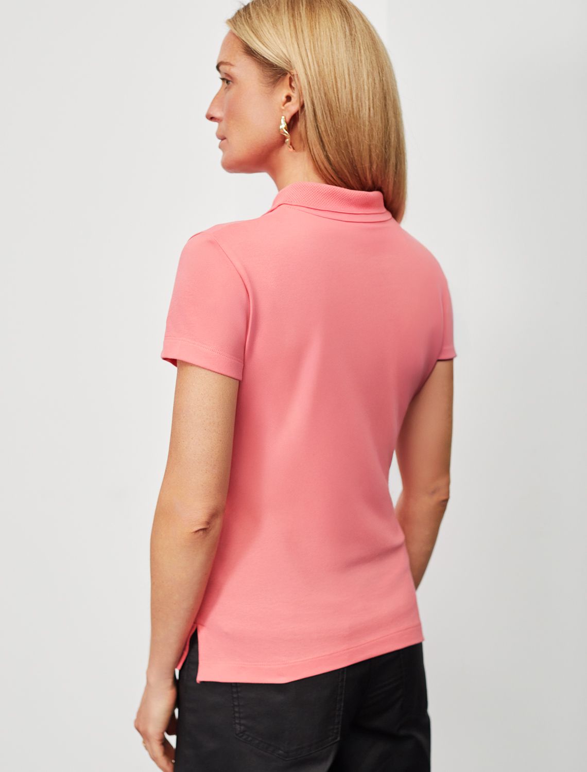 Футболка-поло из премиального хлопка D49.087 коралл