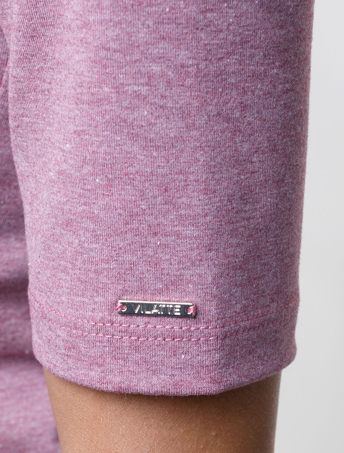 Водолазка из премиального хлопка с эластаном D49.114 темно-розовый меланж