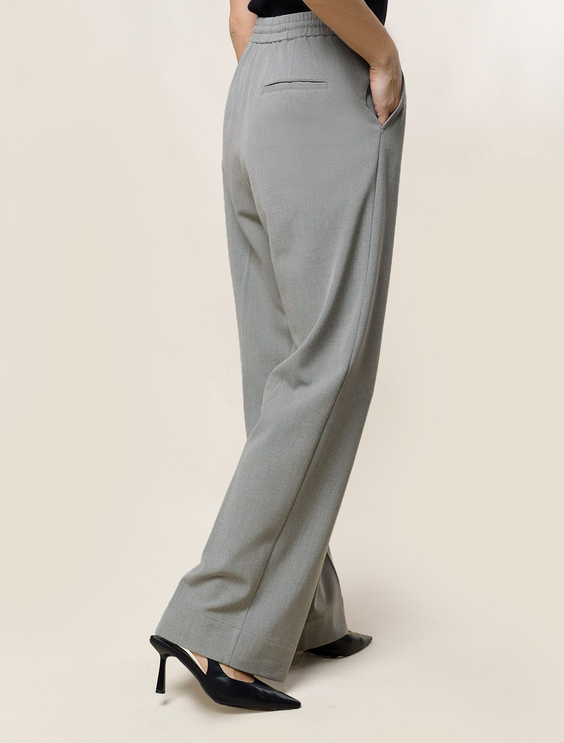 Брюки-палаццо из премиальной костюмной ткани с добавлением лиоцелла D24.299 серый