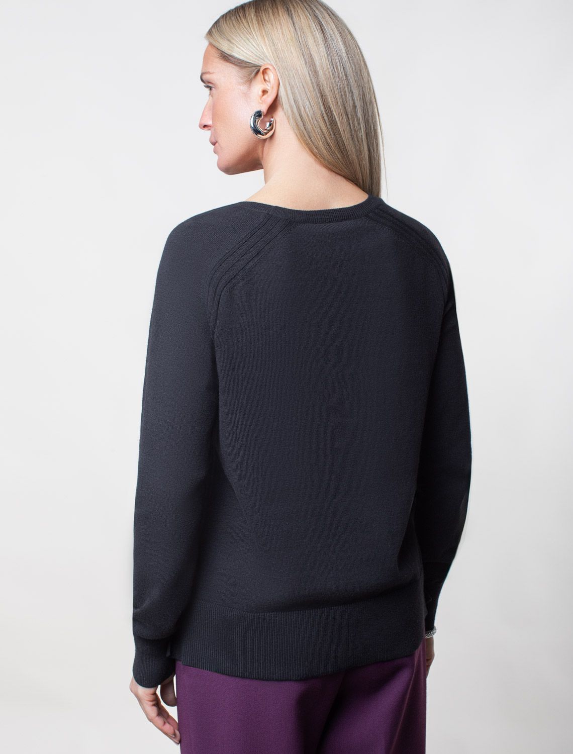 Джемпер тонкой вязки из хлопка с кашемиром D39.350 черный